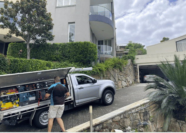 The Clean Plumber ute on a Campbelltown job